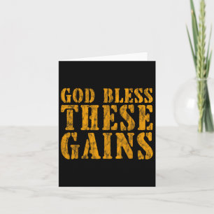 God Bless These Gains Muscle Bodybuilding ------ Card