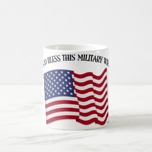 GOD BLESS THIS MILITARY WIFE with US flag Coffee Mug