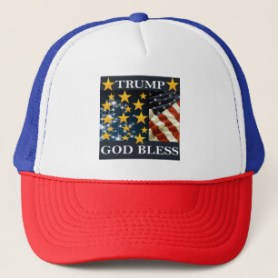 GOD BLESS TRUMP TRUCKER HAT