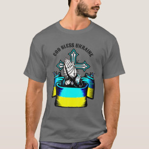 God Bless Ukraine, Pray For Ukraine Solidarity Pea T-Shirt
