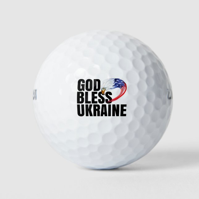 GOD BLESS UKRAINE, WE SUPPORT UKRAINE GOLF BALLS (Front)