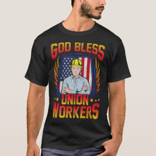 God Bless Union Workers Handyman Ironworker pirate T-Shirt