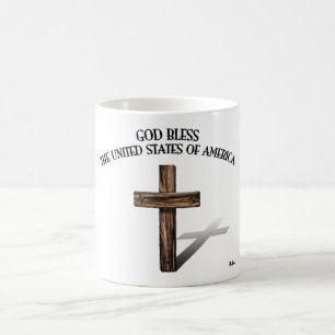 GOD BLESS UNITED STATES OF AMERICA rugged cross Coffee Mug