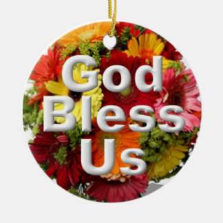 God bless us ceramic tree decoration