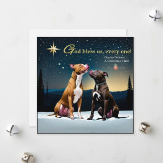 God Bless Us, Every One Pit Bull Christmas Card