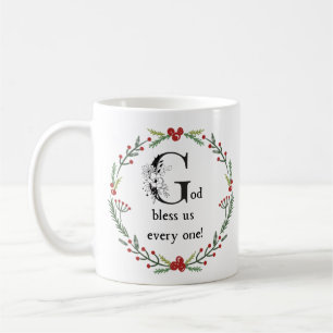 God Bless Us Every One Scrooge Dickens Christmas Coffee Mug