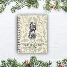 God bless us everyone Dickens Christmas Carol Card Notebook