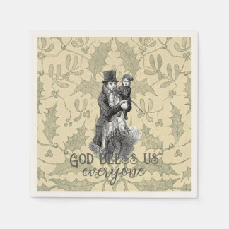 God bless us everyone Dickens Christmas Carol Napkin