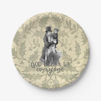 God bless us everyone Dickens Christmas Carol Paper Plate