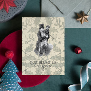 God bless us everyone Dickens Christmas Carol Postcard