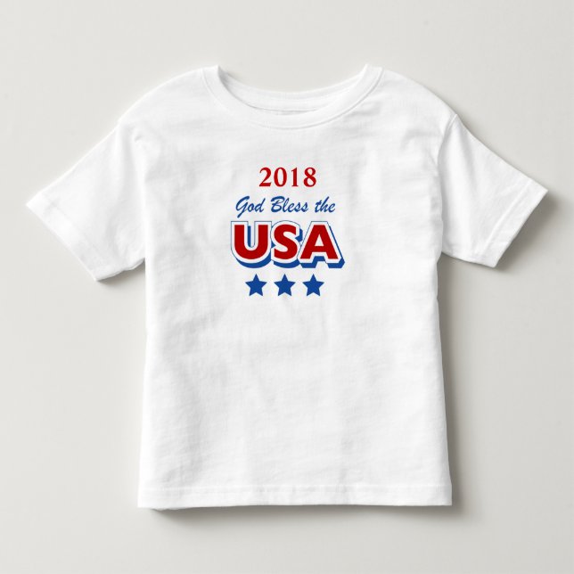 God Bless USA Dated Toddler T Shirt template (Front)
