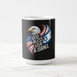 God Bless USA Israel Coffee Mug