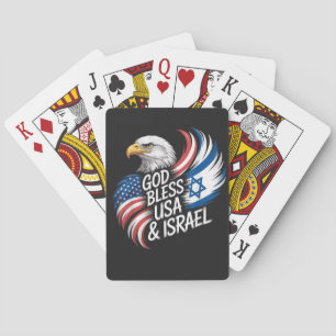 God Bless USA Israel Playing Cards