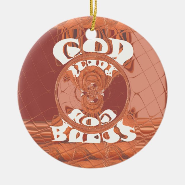 God Bless You – African-Inspired Spiritual Print  Ceramic Tree Decoration (Front)