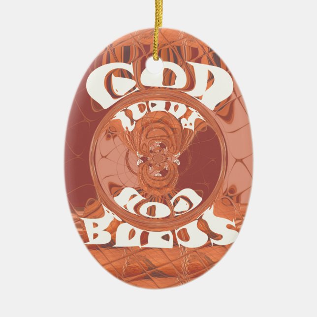 God Bless You – African-Inspired Spiritual Print  Ceramic Tree Decoration (Front)