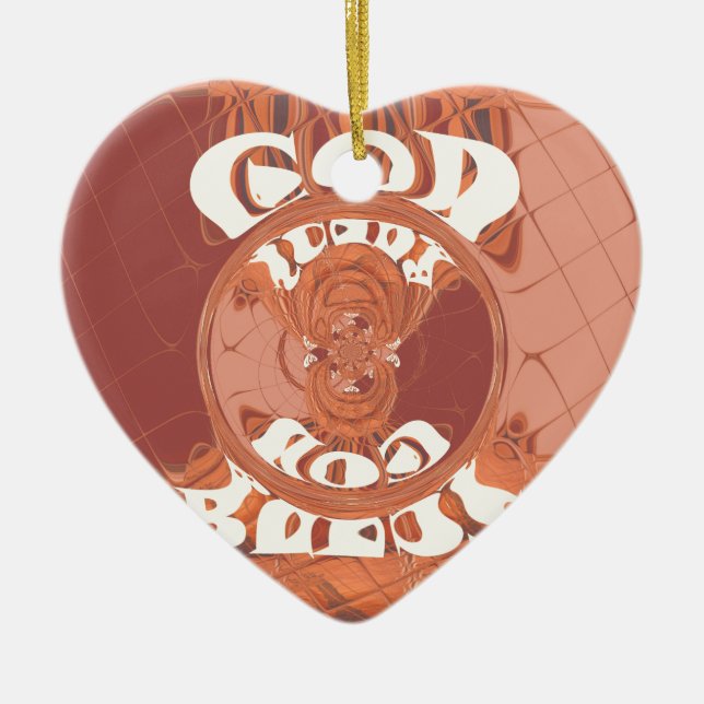 God Bless You – African-Inspired Spiritual Print  Ceramic Tree Decoration (Front)