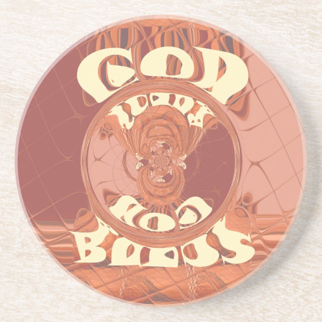 God Bless You – African-Inspired Spiritual Print  Coaster (Front)