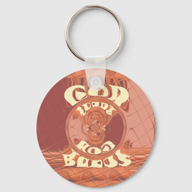 God Bless You – African-Inspired Spiritual Print  Key Ring (Front)