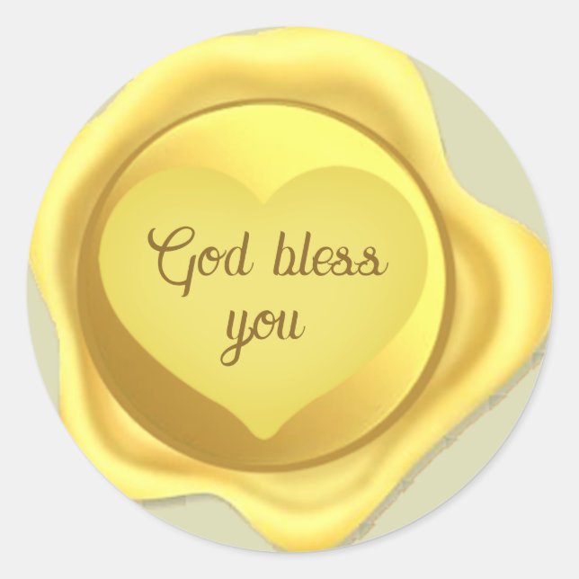 God bless you classic round sticker (Front)