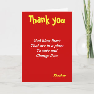 god bless you doctor thank you card