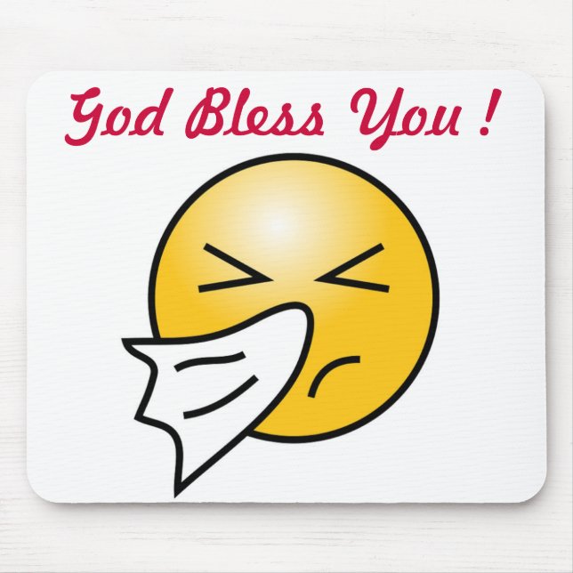 "GOD BLESS YOU FACE MOUSE MAT (Front)