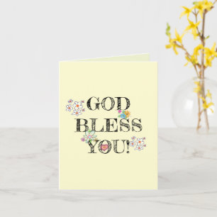 ‘God Bless You’ Floral Card