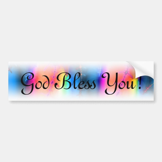 God Bless You Fractal Bumper Sticker (Front)