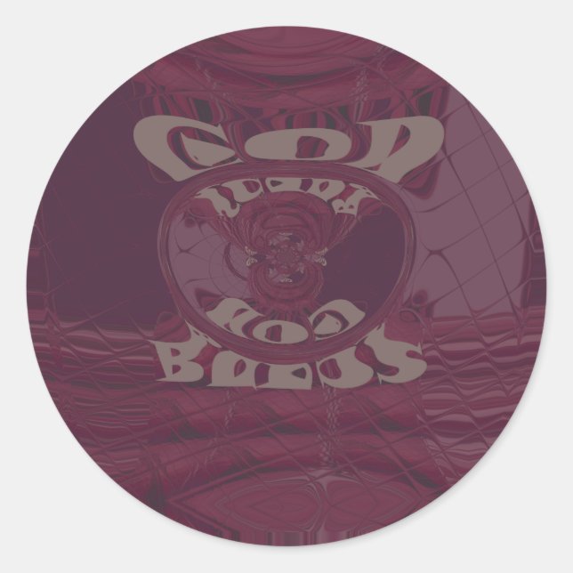 God Bless You Giraffes Art Print/Design Classic Round Sticker (Front)