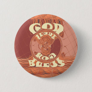 God Bless You Inspirational Text Design. 6 Cm Round Badge