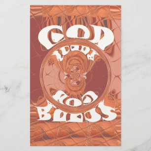 God Bless You Inspirational Text Design.  Stationery