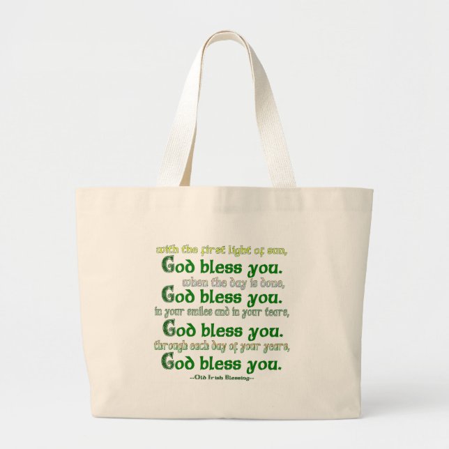 God Bless You Large Tote Bag (Front)