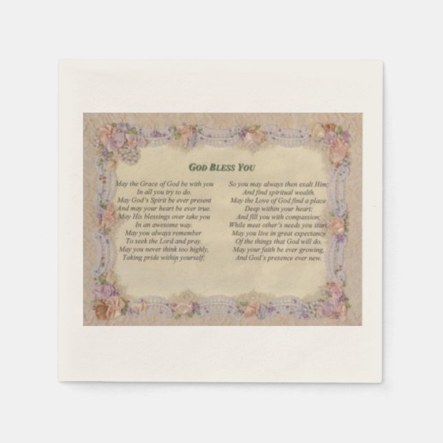 God Bless You Napkins (Front)