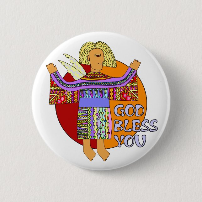 God Bless You | transparenter Hintergrund 6 Cm Round Badge (Front)