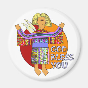 God Bless You   transparenter Hintergrund Magnet