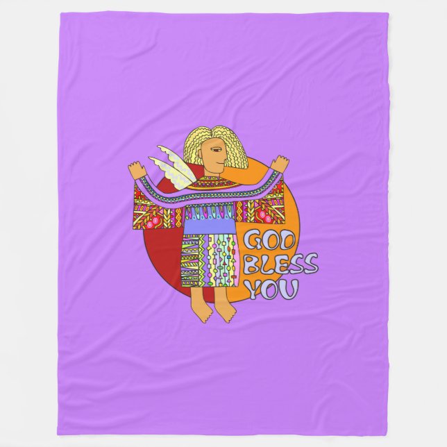 GOD BLESS YOU + your background & ideas Fleece Blanket (Front)