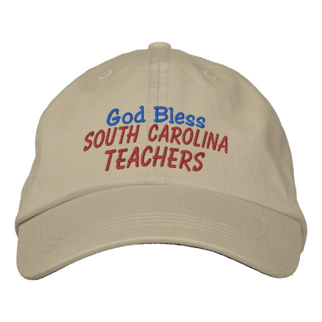 God Bless (your state) Teachers Embroidered Hat (Front)
