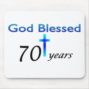 God Blessed 70 years birthday gift Mouse Mat