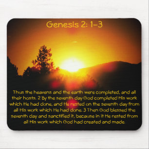 GOD Blessed the Seventh Day Mouse Mat