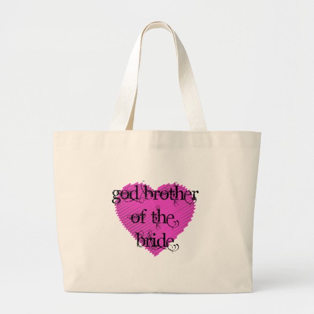God Brother of the Bride Large Tote Bag (Front)