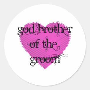 God Brother of the Groom Classic Round Sticker