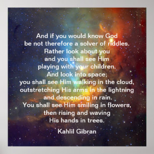 God by Kahlil Gibran Poster