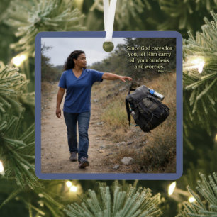 God cares for you metal tree decoration