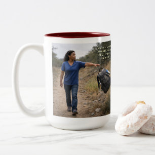 God cares for you Two-Tone coffee mug