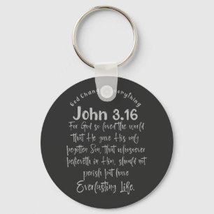 God Changed Everything with John 3.16 Bible Verse Key Ring