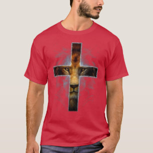 God Christian Faith Jesus Lion Cross T-Shirt