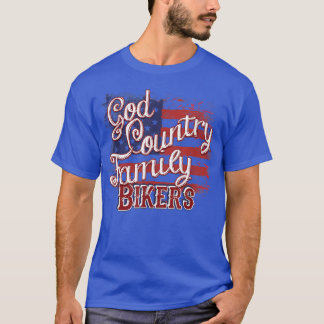 God Country Family Bikers Patriotic Motorcycle Rid T-Shirt
