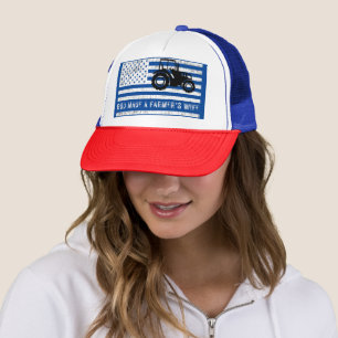 God Created A Farmer's Wife Christian Faith  Trucker Hat