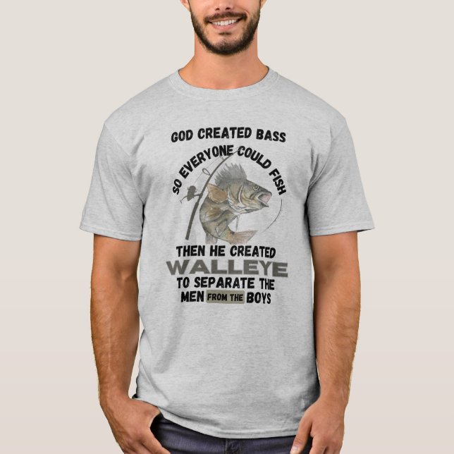 God Created Bass & Walleye T-Shirt (Front)
