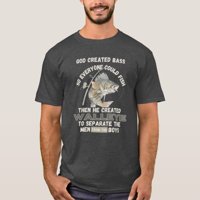 God Created Bass & Walleye T-Shirt (Front)