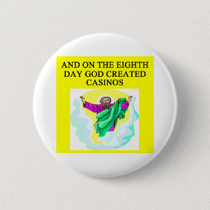 god created casinos 6 cm round badge